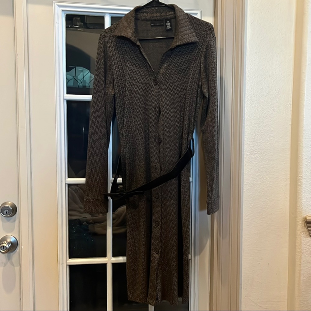 Apostrophe Black and Brown Trench Coat